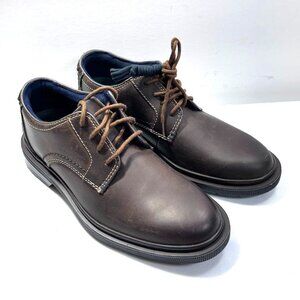 Clarks Burchill Derby Bees Wax Leather Men's Brown US 7M
